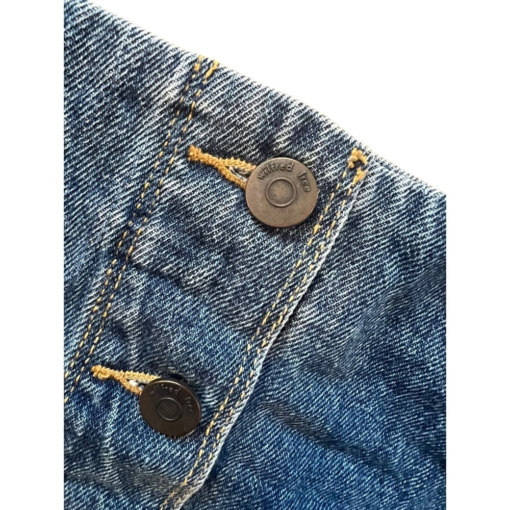 Aritzia Wilfred Free Ahrens Denim Mini Button Front A Line Skirt Size 4 - Picture 9 of 9